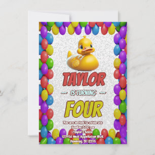 Caoutchouc Cute Invitation Personnalisé Anniversai