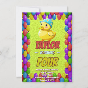 Caoutchouc Cute Invitation Personnalisé Anniversai