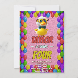Caoutchouc Cute Invitation Personnalisé Anniversai