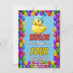 Caoutchouc Cute Invitation Personnalisé Anniversai