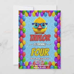 Caoutchouc Cute Invitation Personnalisé Anniversai