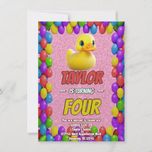 Caoutchouc Cute Invitation Personnalisé Anniversai