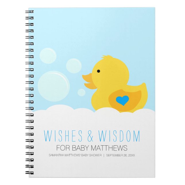 Caoutchouc Ducky Boy Baby shower Livre d'Invité (Devant)