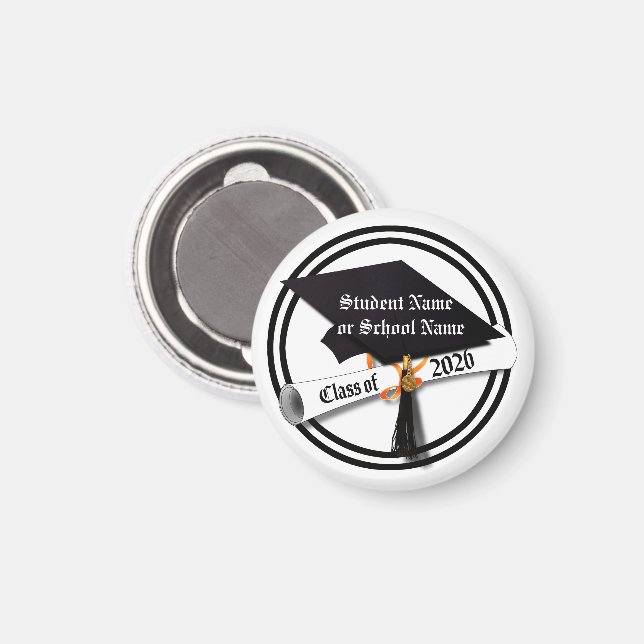 Cap and Diploma Class of 2026 Abschluss Magnet (Vorderseite/Rückseite)