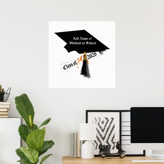 Cap and Diploma Class of 2026 Abschluss Poster (Heimbüro)