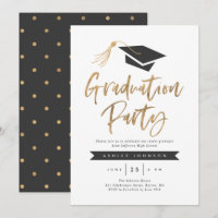 Cap and Tassel Graduation Party Gold Foil