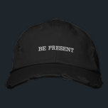 Cap Black | Motivationsverstellbare Mütze Bestickte Baseballkappe<br><div class="desc">Schütze deinen Geist und bleibe achtsam mit dieser stylischen schwarzen Baseballkappe mit der Aufschrift "Be Present"! Sie verfügt über weißen Sticktext, verstellbaren Klettverschluss, eine gebogene Krempe für Sonnenschutz und ein strukturiertes Sechspaneel-Design. Perfekt für Outdoor-Yoga-Sitzungen, Meditationsspaziergänge, Wanderungen, Strandtage, Sportveranstaltungen oder alltägliche Freizeitkleidung. Diese motivierende Mütze spricht Wellness-Enthusiasten, Athleten, Studenten und jeden...</div>