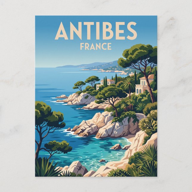 Cap d'Antibes Frankreich Postkarte (Vorderseite)