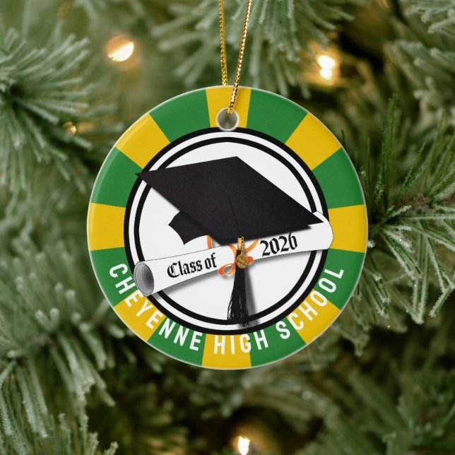 Cap Diploma Class 2026 Foto Abschluss Keramik Ornament (Baum)