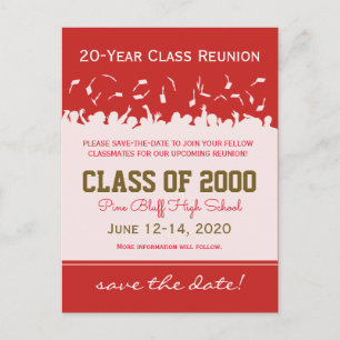 Cap & Gown Class Wiedersehen Rett-the-Date Postcar Ankündigungspostkarte