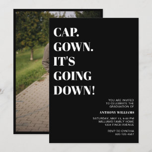 Cap Gown Es geht um die Foto Graduation Party Einladung