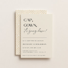 Cap Gown Es geht zur Absolventen-Party Einladung