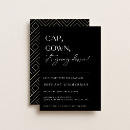 Cap Gown Es geht zur Absolventen-Party Einladung