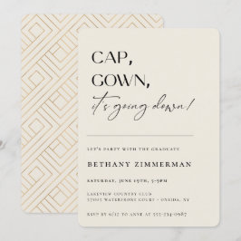 Cap Gown Es geht zur Absolventen-Party Einladung