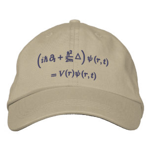 Cap, Schrodinger-Wellengleichung, Kohlegewinde Bestickte Kappe