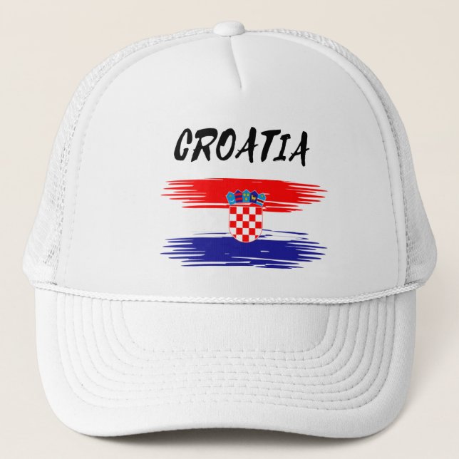 Cap with Croatian Motifs – Perfect for Family and  Truckerkappe (Vorderseite)