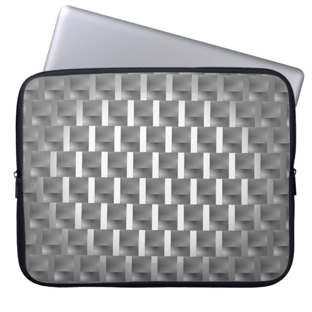 Capa de Laptop, quadrados brancos e placas cinza Laptopschutzhülle (Vorderseite)