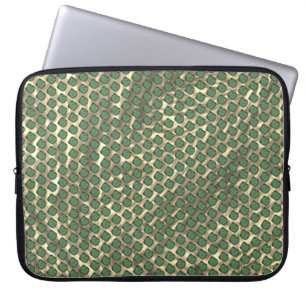 Capa de Laptop, quadriculos verdes sobre marrom Laptopschutzhülle