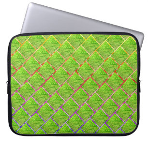 Capa de Laptop, quadros verde amadurecido e linhas Laptopschutzhülle