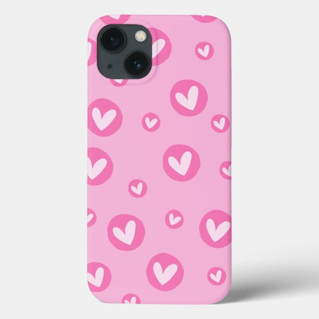 Capa IPhone Padrão de Corações Rosa Case-Mate iPhone Hülle (Rückseite)