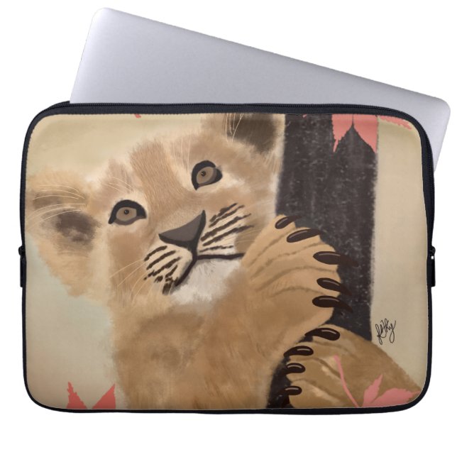 Capa para laptop filhote de leão brincando laptopschutzhülle (Vorderseite)