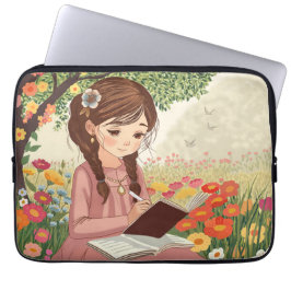 Capa para laptop Menina no Jardim Laptopschutzhülle