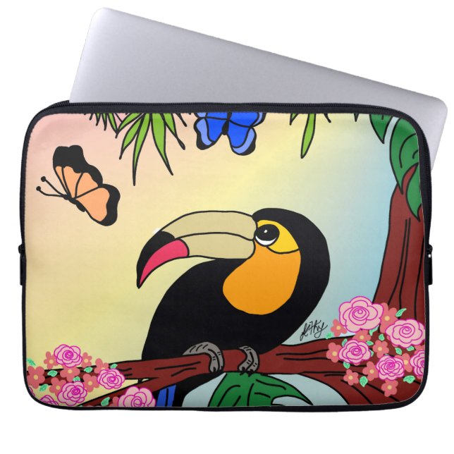 Capa para laptop Tucano e borboletas Laptopschutzhülle (Vorderseite)