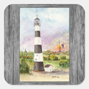Capan Canaveral Lighthouse Rocket Launch Wasserfar Quadratischer Aufkleber