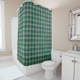 Capbreton Tartan Green and White Kariert Pattern Duschvorhang