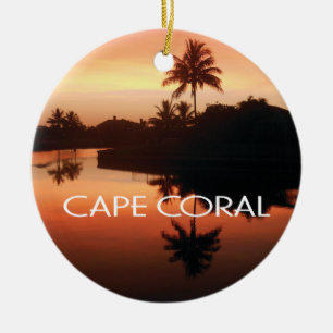 Capcoral Florida Canal Sunset Keramik Ornament