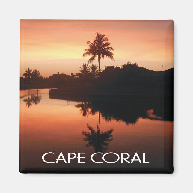 Capcoral Florida Canal Sunset Magnet (Vorne)