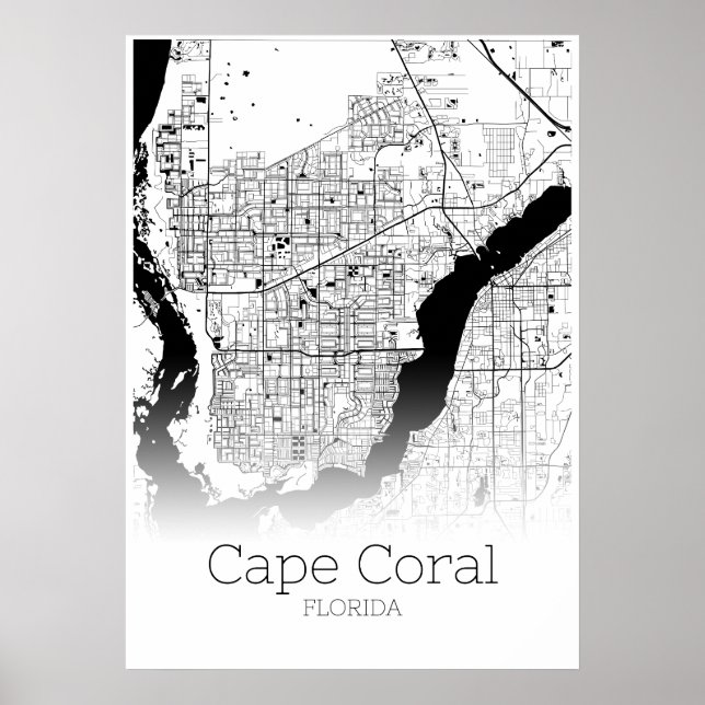 Capcoral Map - Florida - City Map Poster (Vorne)