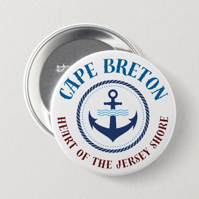 Cape Breton Herz der Jersey Shore-Taste Button (Vorne & Hinten)
