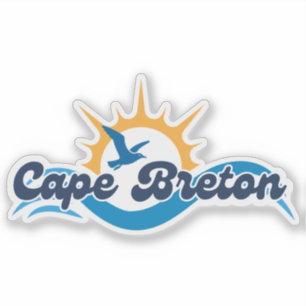Cape Breton Möwe & Wellen Vinyl-Aufkleber Aufkleber