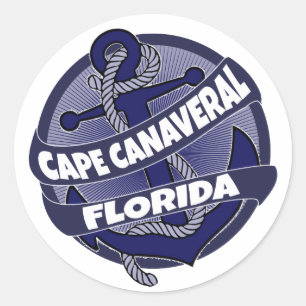 Cape Canaveral Florida Ankerkleber wirbeln Runder Aufkleber