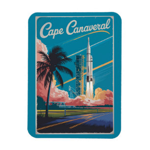 Cape Canaveral Florida Illustration Art Magnet