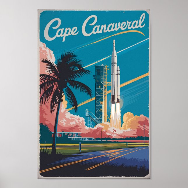 Cape Canaveral Florida Illustration Art Poster (Vorne)