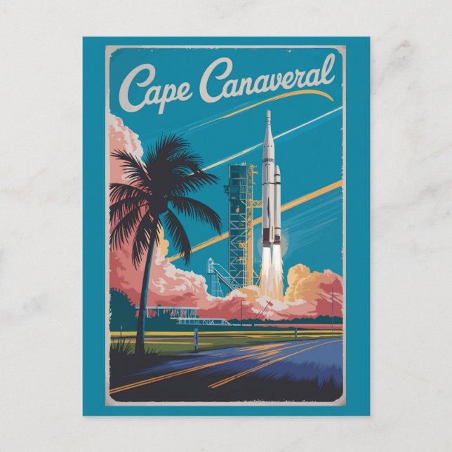Cape Canaveral Florida Illustration Art Postkarte (Vorderseite)