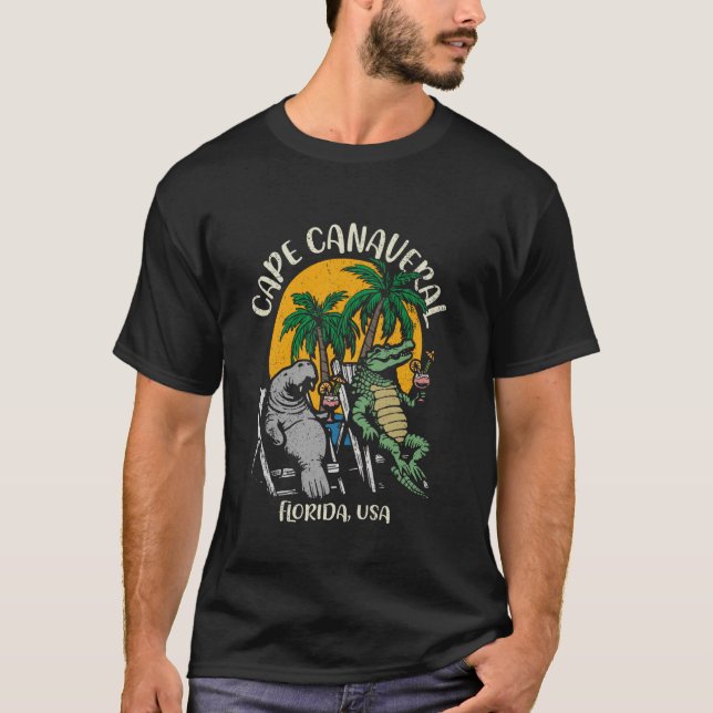 Cape Canaveral Florida USA Funny Manatee Alligator T-Shirt (Vorderseite)
