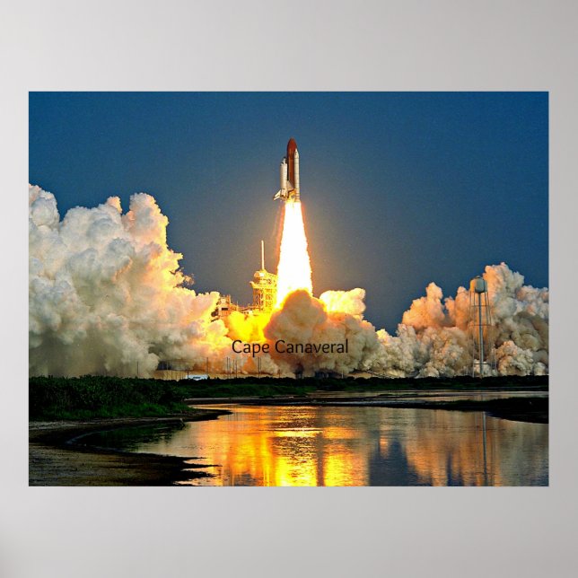 Cape Canaveral Launch Pad mit dem Label Poster (Vorne)