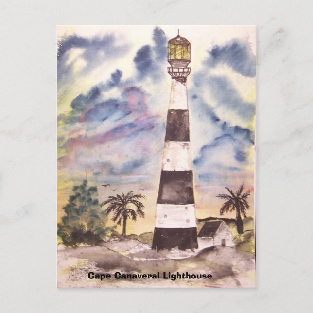 Cape Canaveral Leuchtturm, Cape Canaveral Light.. Postkarte (Vorderseite)