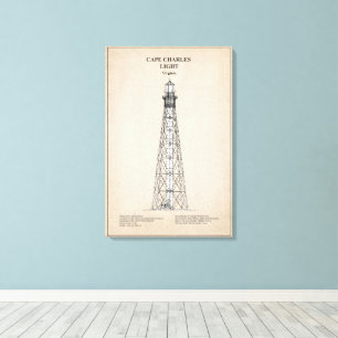 Cape Charles Leuchtturm - Virginia - SBD Leinwanddruck