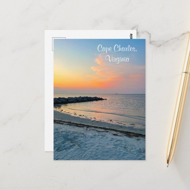 Cape Charles Virginia Sunset Postcard Postkarte (Vorderseite/Rückseite Beispiel)