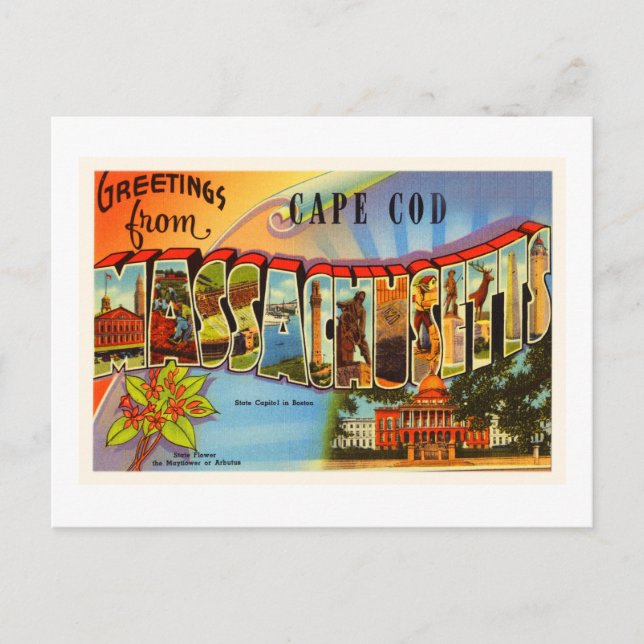 Cape Cod #2 Massachusetts MA Old Travel Souvenir Postkarte (Vorderseite)