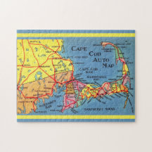 Cape Cod Auto Map 11x14 Jigsaw Puzzle
