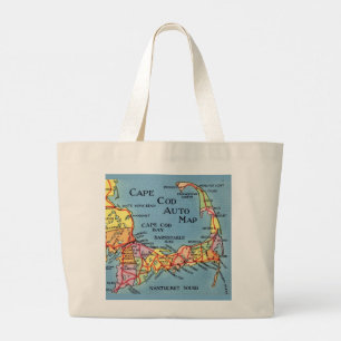 Cape Cod Auto Map Strand-Tasche Jumbo Stoffbeutel