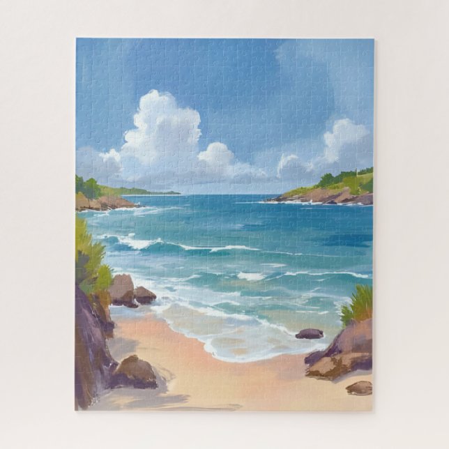 Cape Cod Beach Bay Ocean Painting (Vertikal)