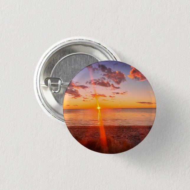 Cape Cod Beach Sunset Photo Pinback Button (Vorne & Hinten)