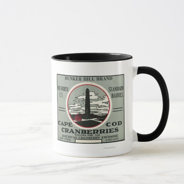 Cape Cod Bunker Hill Brand Cranberry Label Tasse (Rechts)