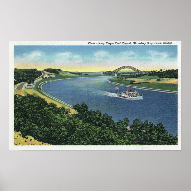 Cape Cod Canal View Sagamore Bridge Poster (Vorne)